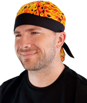 Classic Skull Cap - Orange & Yellow Flames with Black Band