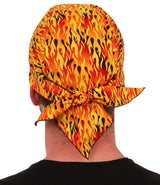 Classic Skull Cap - Raw Flames Yellow, Black & Orange