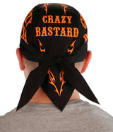 Classic Skull Cap - Screen Printed Crazy Bastard in Orange