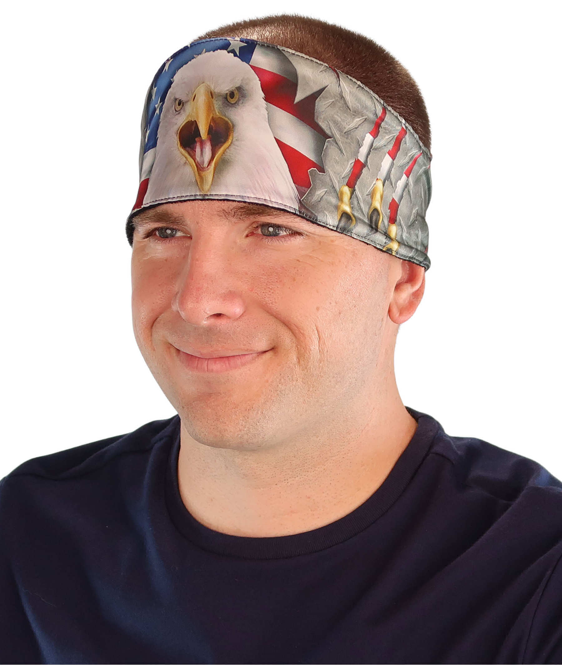 Imported Chop Top Doo Wrap – Bold Biker Bandana with Sublimation Print - Scrap Metal Eagle Imported Chop Tops