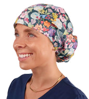 Riley Comfort Surgical Scrub Cap - Wonderful Watercolor Blooms