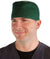Front Facing View of a Man Wearing a Classic Cotton Surgical Scrub Cap - Hunter Green Scrub Cap