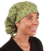 Banded Bouffant Surgical Scrub Cap - Metallic African Delight