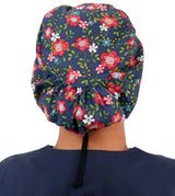 Riley Comfort Scrub Cap - Precious Primrose on Navy