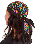 Classic Skull Cap - Multi Colored Dots on Black