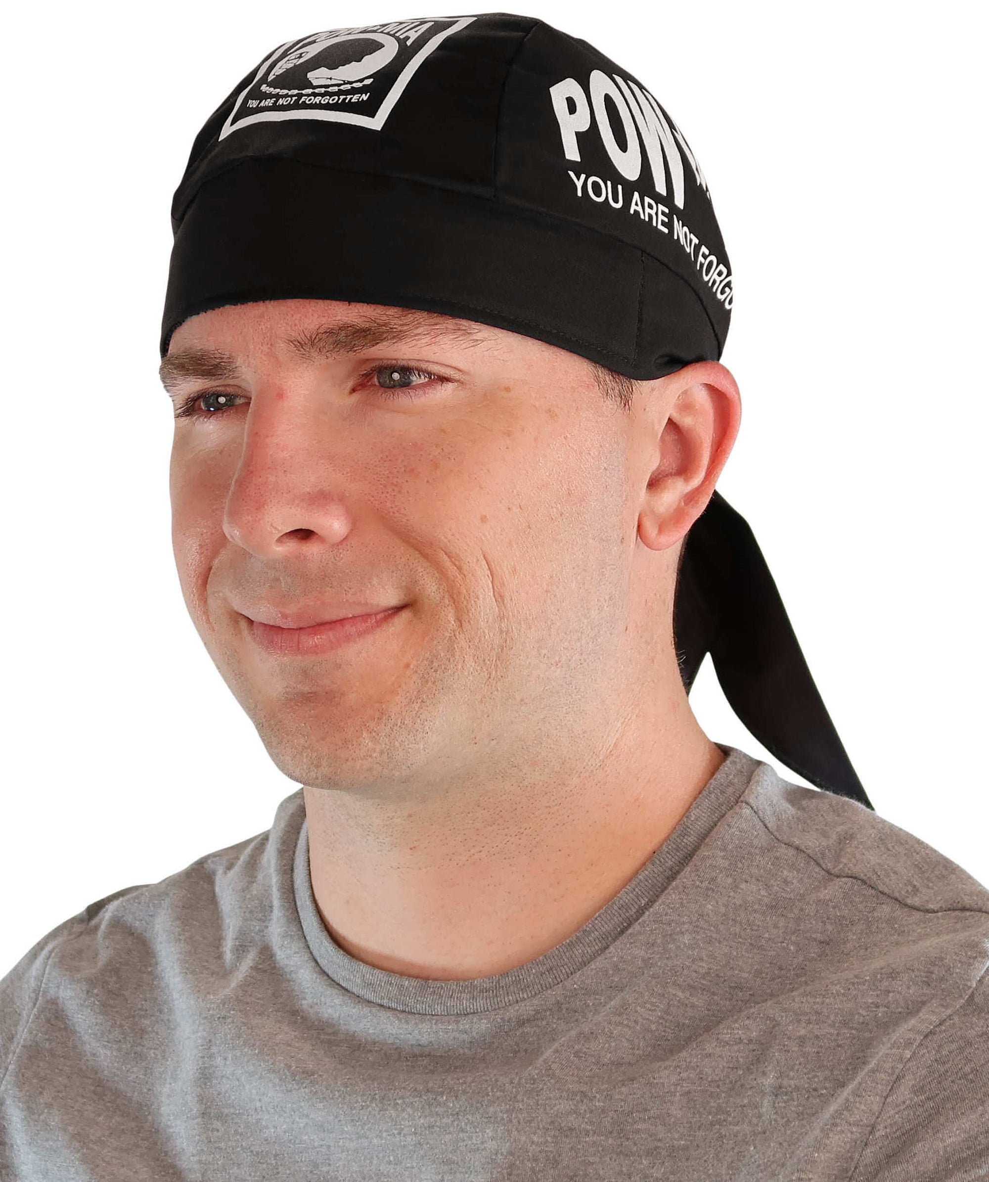 Breathable Cotton Skull Caps: Perfect for Any Activity - White POW MIA on Black Classic Skull Caps