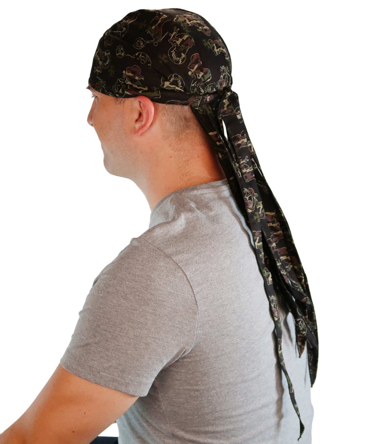 Nomad 10 Skull Cap - Rockstar Style for the Open Road - American Made - Woodland Camouflage Cycles Nomad 10 Skull Caps