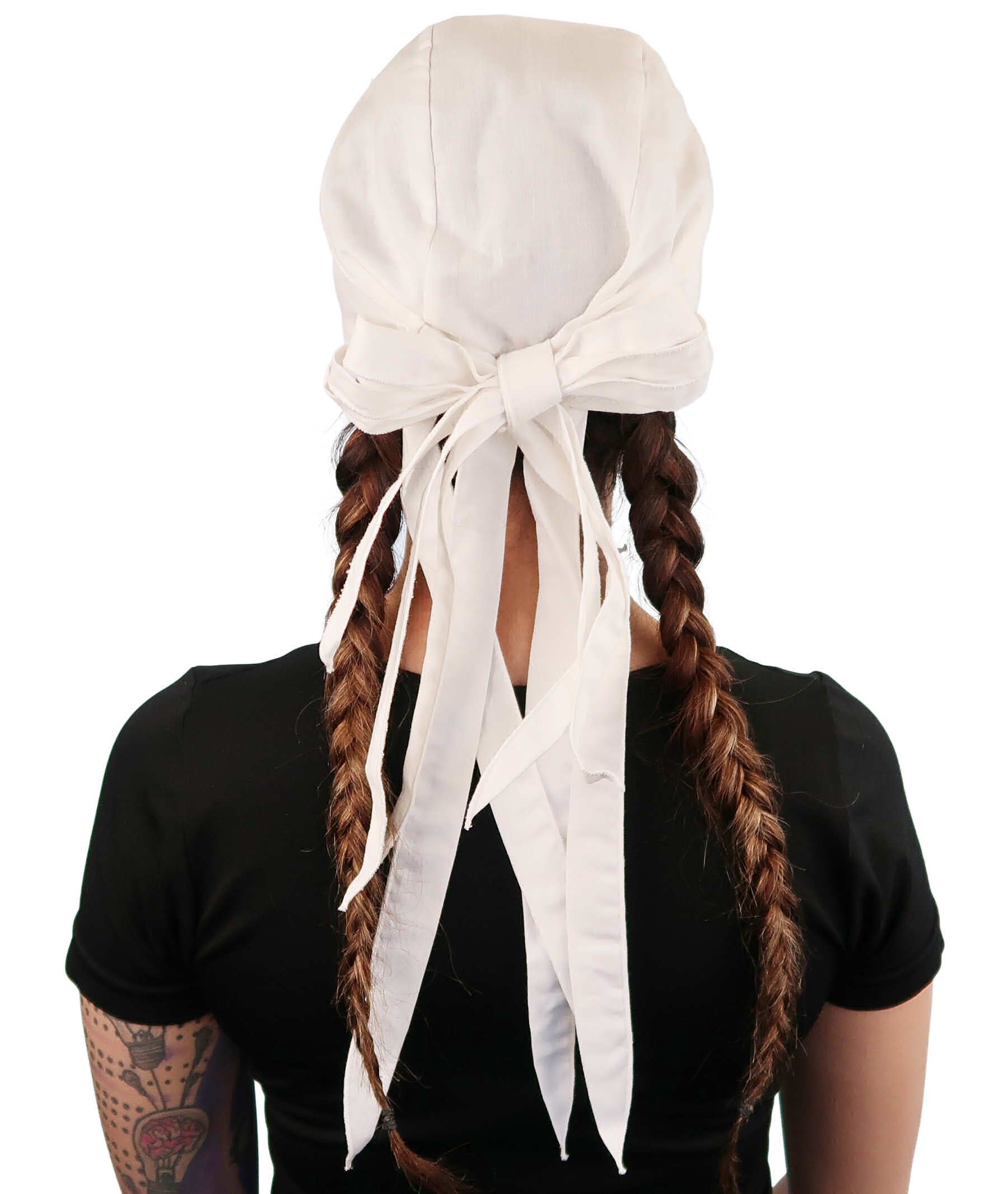 Bold Nicole Nomad 10 Skull Cap - Stylish for Bikers and Hair Loss - USA Made - Solid White - Nomad 10 Skull Caps - Sparkling EARTH