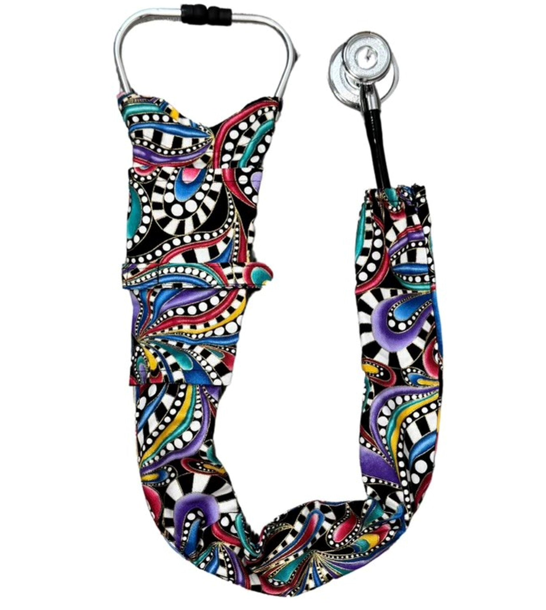 Stethoscope Cover – Stylish, Durable & Made in USA - Giant Mixed Color Paisley - Stethoscope Covers - Sparkling EARTH
