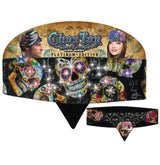 Chop Top Biker Style Headbands - Sugar Skulls with Rhinestones (Imported)