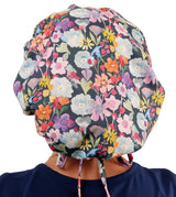 Banded Bouffant Surgical Scrub Cap - Wonderful Watercolor Blooms