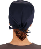 Embellished Surgical Scrub Cap - Navy Cap with Heart Stethoscope Patch