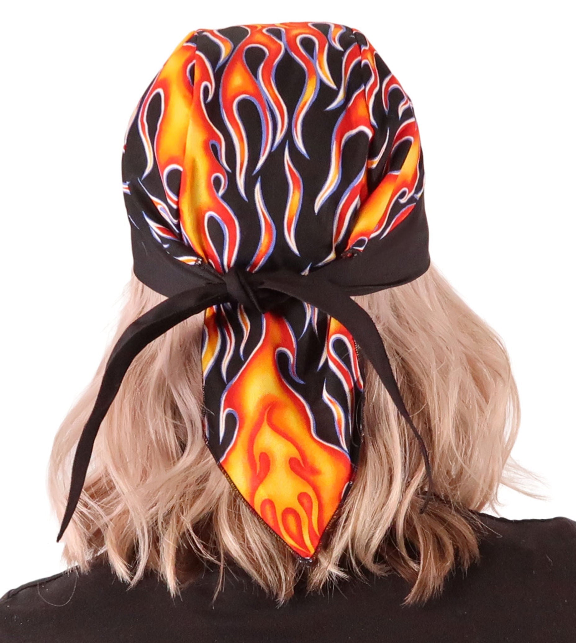 Breathable Cotton Skull Caps: Perfect for Any Activity - Hot Rod Flames with Black Band Classic Skull Caps
