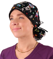Big Hair - X - Ray Dogs with Black Ties - Big Hair Surgical Scrub Caps - Sparkling EARTH