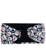 Stretch Headband - Red Eye Skulls on Black