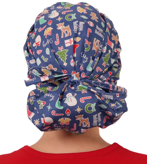 Banded Bouffant Surgical Scrub Cap - Holiday Cheer