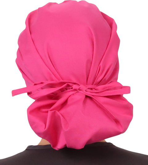 Banded Bouffant Surgical Scrub Cap - Solid Hot Pink - Banded Bouffant Surgical Scrub Caps - Sparkling EARTH