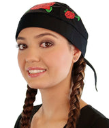 Classic Skull Cap - Red Roses on Black