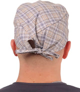 Surgical Scrub Cap - Grey & Tan Rad Plaid