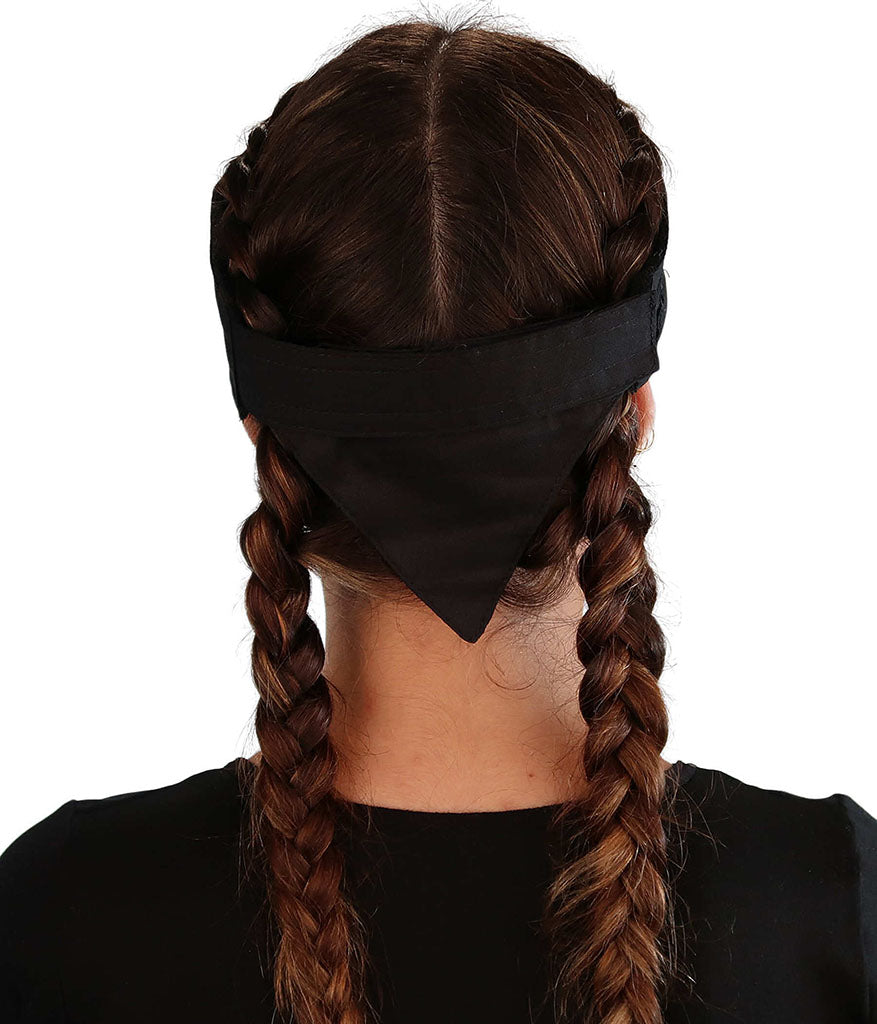 Embellished Chop Top Doo Wrap – Bold Biker Bandana with Exclusive Bling - Black Chop Top with Silver Fancy Crazy Bitch