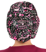 Euro Style Riley Comfort Scrub Cap - American Made - Pink Ribbon Collage