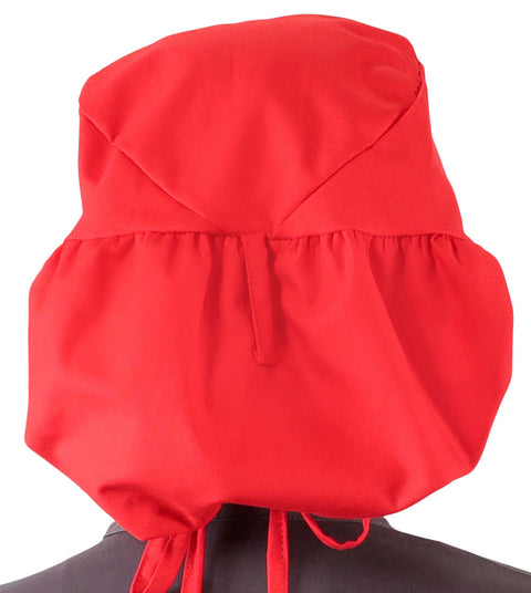 Big Hair Ponytail Surgical Scrub Cap - Perfect Scrub Cap for Long Hair - Red