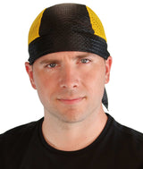 Stretch Mesh Skull Cap - Yellow and Black