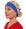 Front Facing Tied View of a Woman Wearing a Banded Bouffant Ponytail Surgical Scrub Cap - Wiener Dogs Pattern with a Royal Band and Ties  