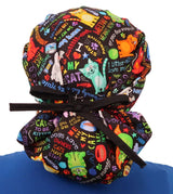 Banded Bouffant Surgical Scrub Cap - PURRfect Kitties with Black Ties