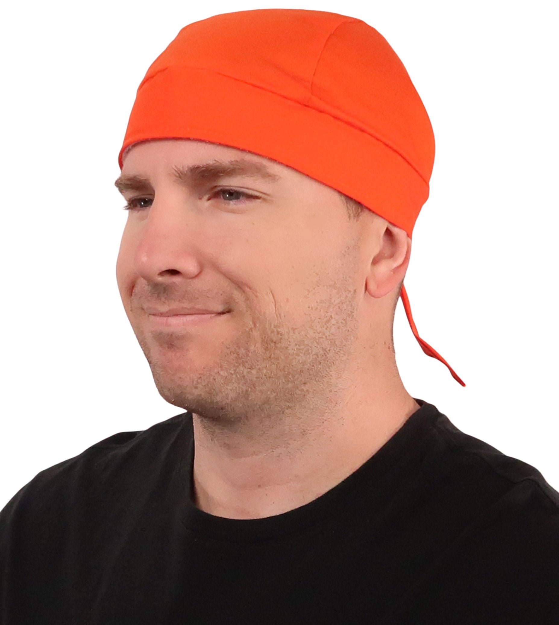 Breathable Cotton Skull Caps Blaze Orange Classic Skull Caps