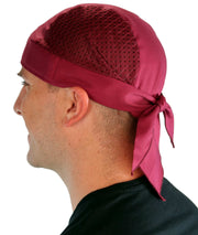 Breathable Cotton Skull Caps with Air Flow Side Panels – Ultimate Comfort - Burgundy Air Flow (Mesh Sides)