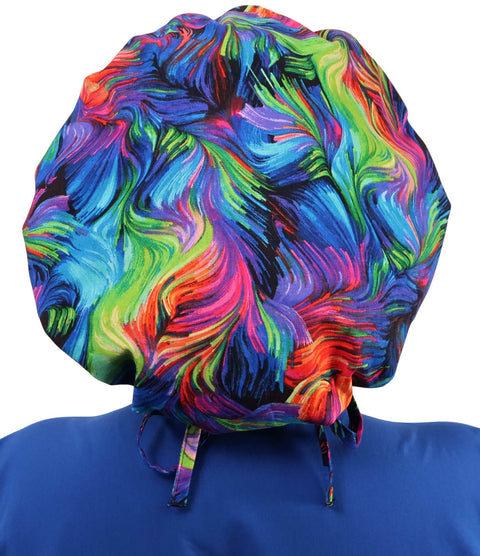Banded Bouffant Surgical Scrub Cap - Rainbow Sparks