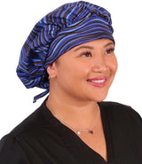 Banded Bouffant Surgical Scrub Cap - Waves of Blue