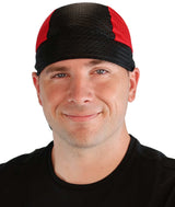 Stretch Mesh Skull Cap-Red and Black