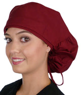 Big Hair Surgical Scrub Cap - Solid Red Wine