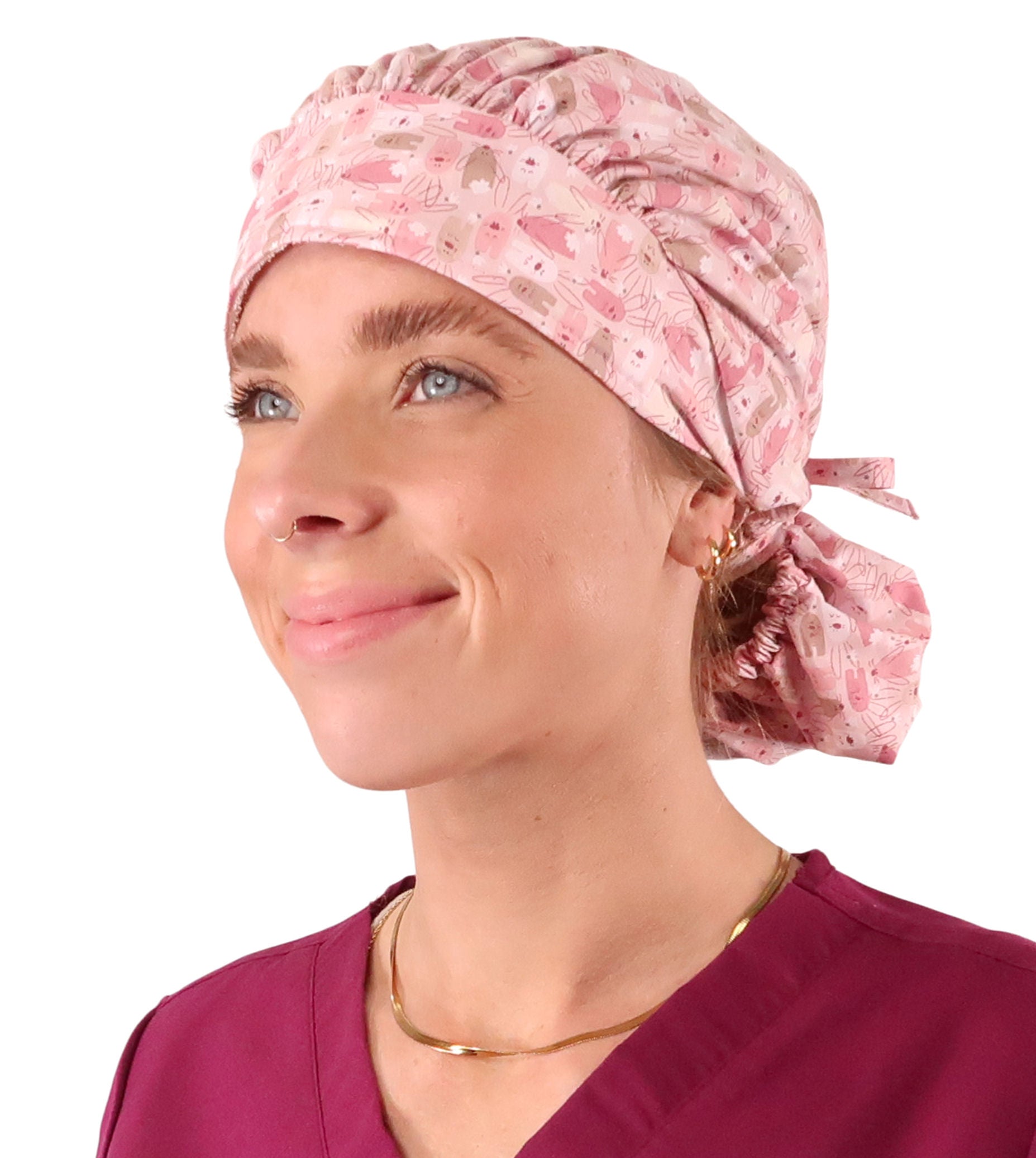 Banded Bouffant Ponytail Scrub Caps Honey Bunnies Banded Bouffant Surgical Scrub Caps
