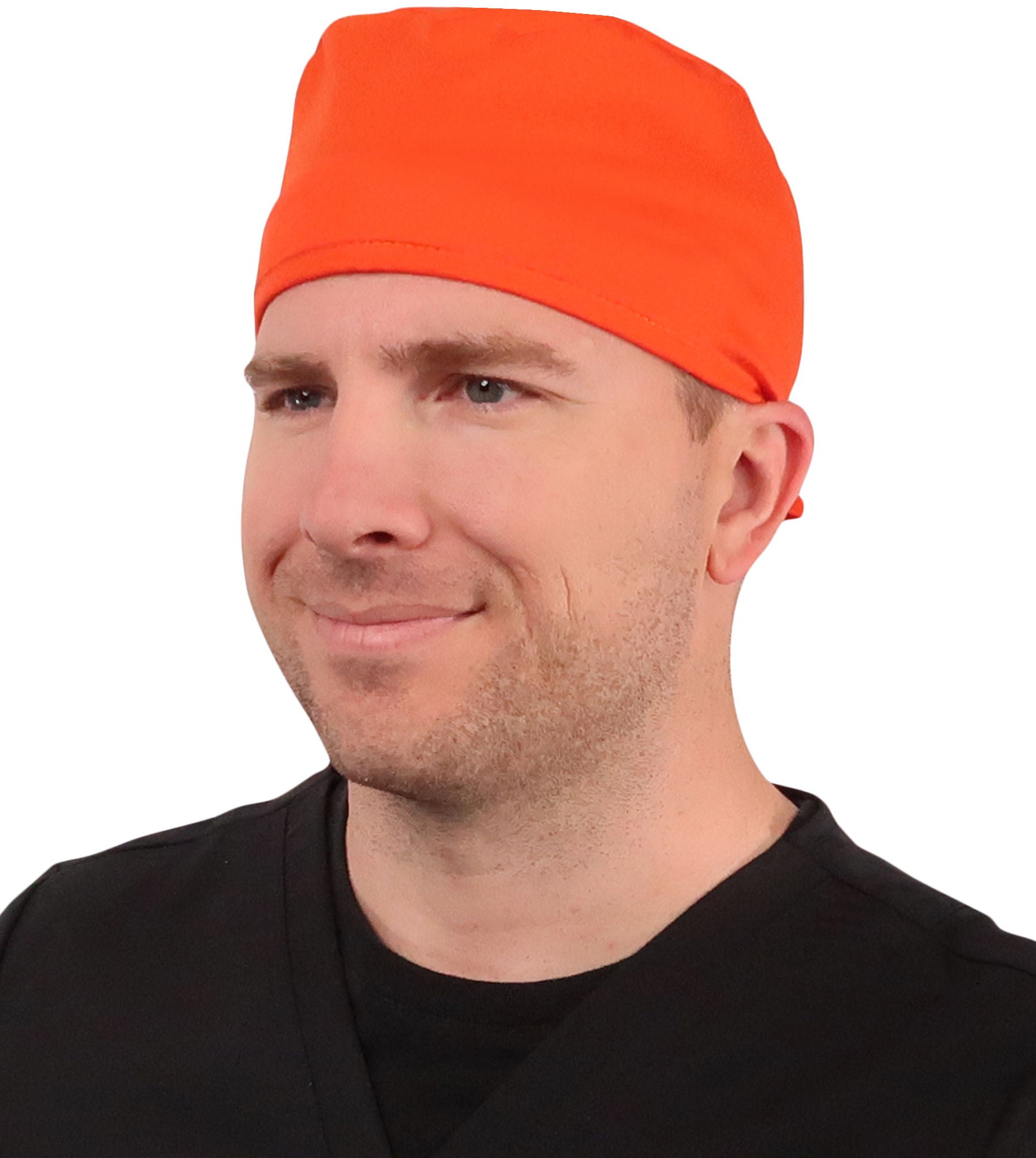 Classic Cotton Surgical Scrub Cap - American-Made with Sweatband - Blaze Orange SALE-Fall-2025