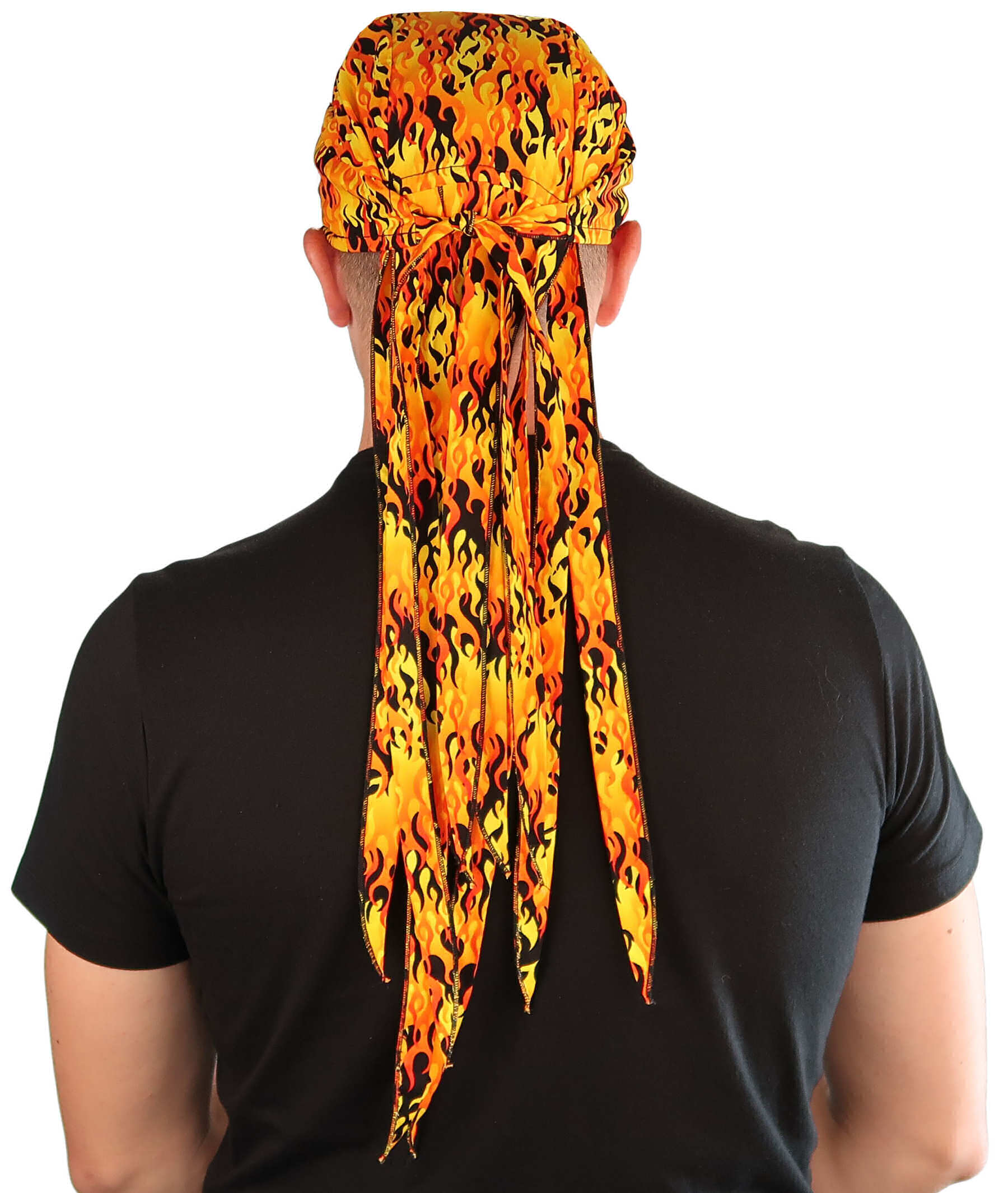 Nomad 10 Skull Cap - Rockstar Style for the Open Road - American Made - Raw Orange and Yellow Flames - Nomad 10 Skull Caps - Sparkling EARTH