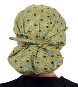 Banded Bouffant Surgical Scrub Cap - Metallic African Delight