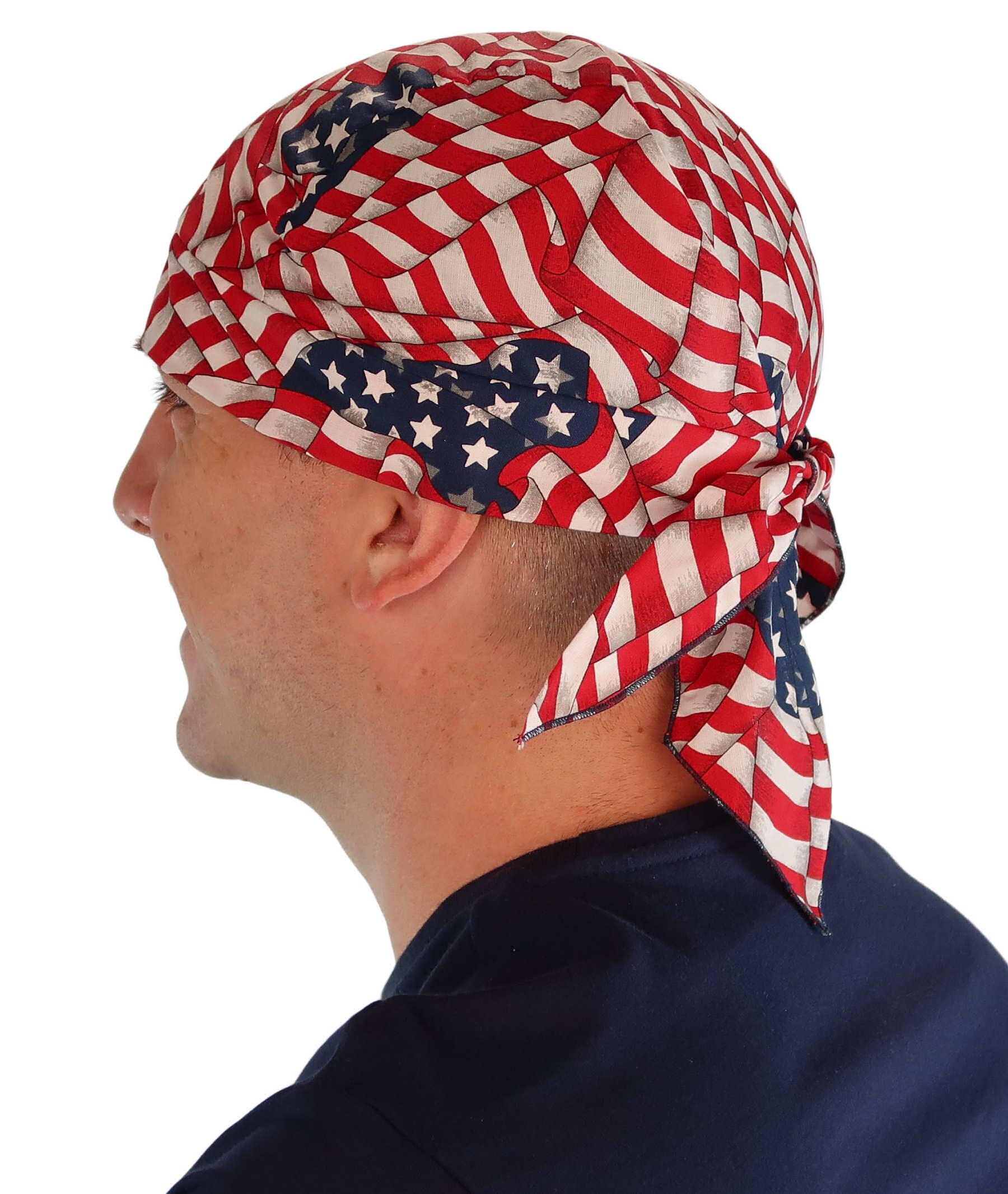 Extra Deep Grand Skull Cap – Sweatband-Free Made in USA - Stars & Stripes Grand Skull Caps