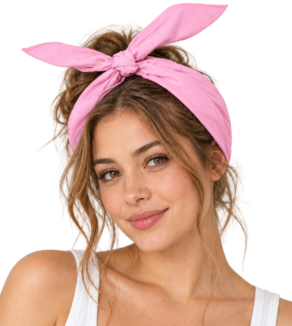 Classic Cotton Bandana – Soft and Durable - Solid Pink 22"x22"