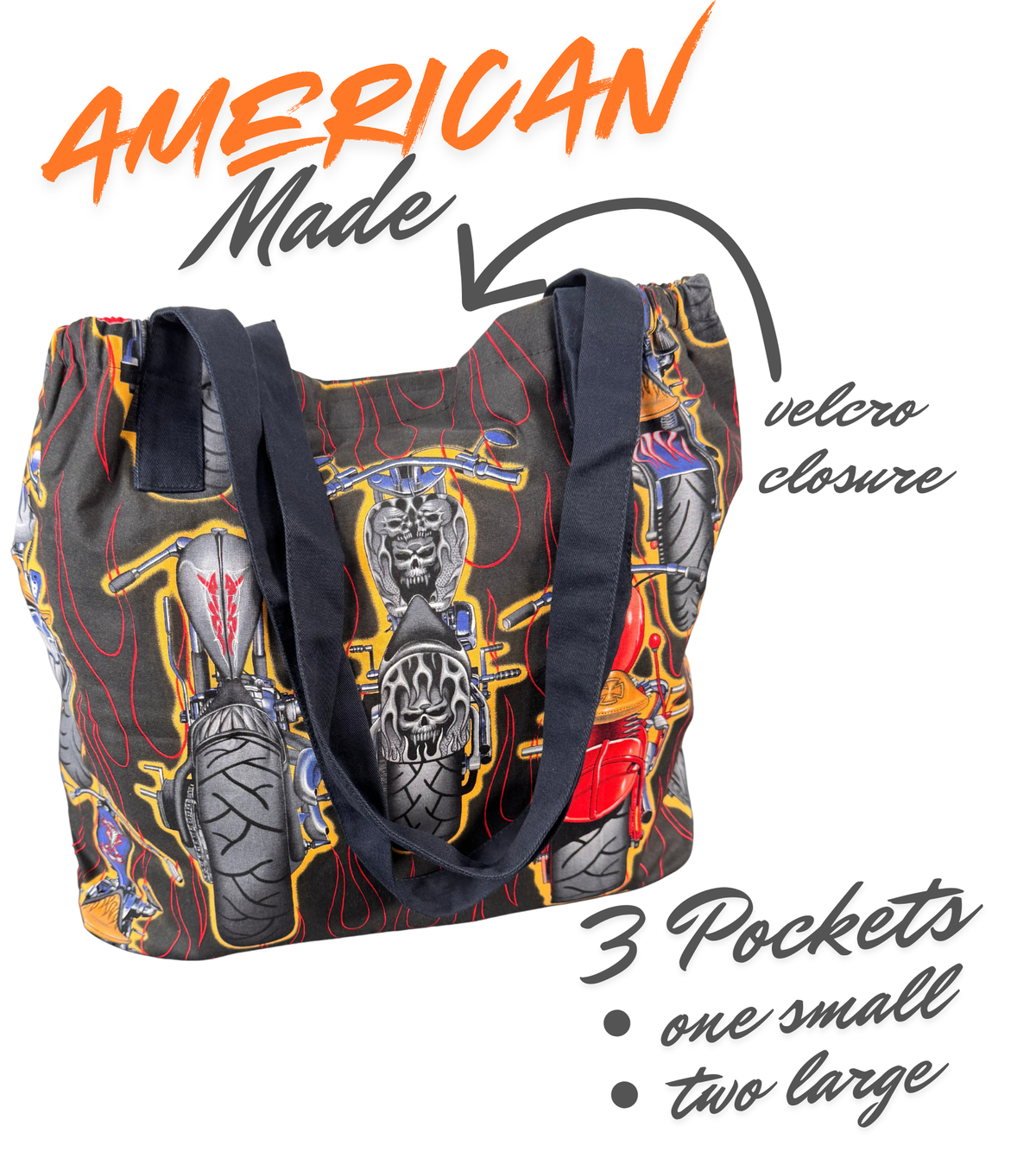 Eco-Friendly Tote Bags with Multiple Pockets and Amazing Patterns - Custom Bikes