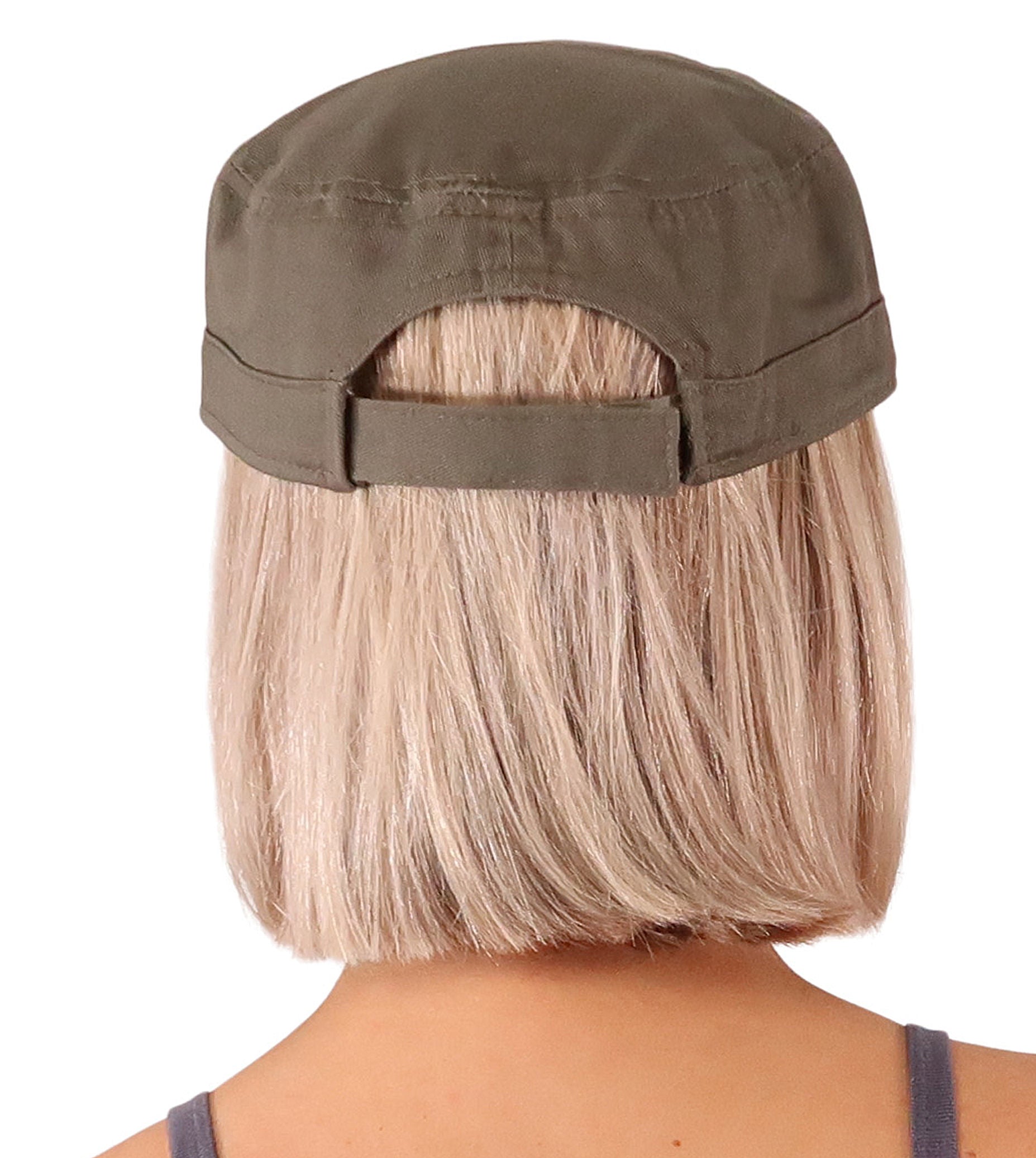 Adjustable Military Style Cadet Cap – 100% Cotton with Hook & Loop Closure - Solid Olive Cadet Caps