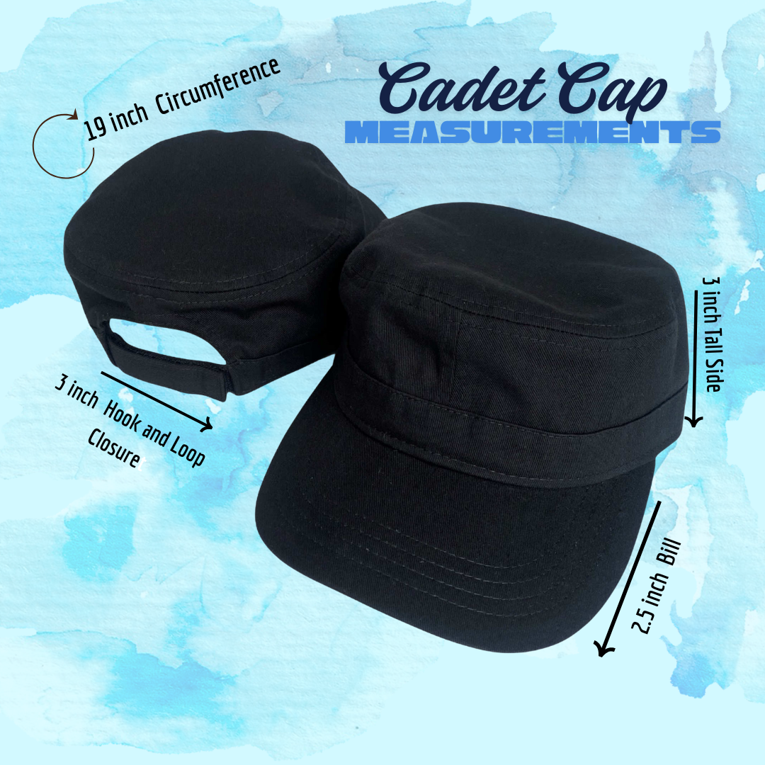 Adjustable Military Style Cadet Cap – 100% Cotton with Hook & Loop Closure - Solid Olive Cadet Caps