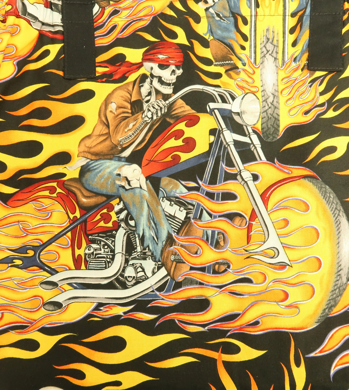 Eco-Friendly Tote Bags with Multiple Pockets and Amazing Patterns - Flames, Skeletons and Motorcycles