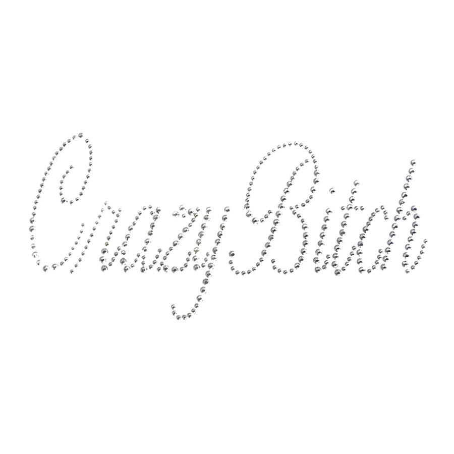 Embellished Chop Top Doo Wrap – Bold Biker Bandana with Exclusive Bling - Black Chop Top with Silver Fancy Crazy Bitch