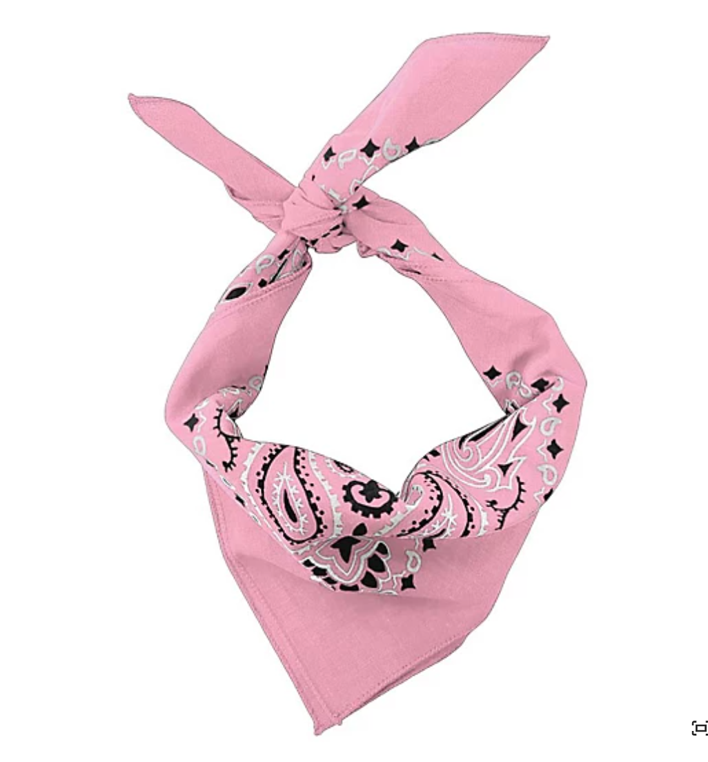 Classic Cotton Bandana – Soft and Durable - Pink Paisley 22"x22"