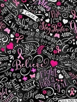 Euro Style Riley Scrub Cap - American Made - Pink Ribbon Collage (Breast Cancer Awareness)