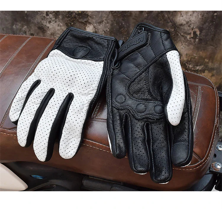 Leather Gloves Retro Biker
