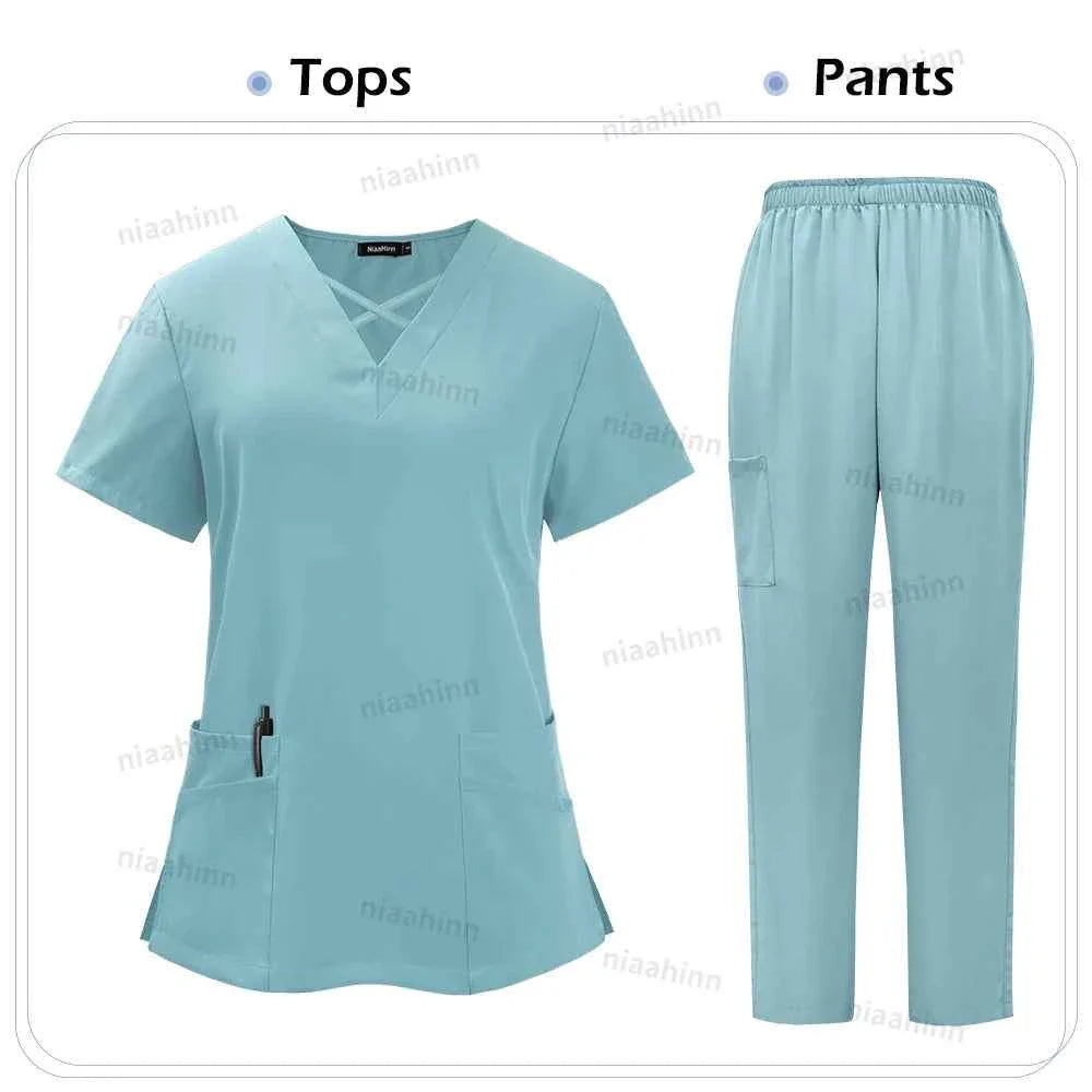 Women's Spandex Scrub Uniform Set
